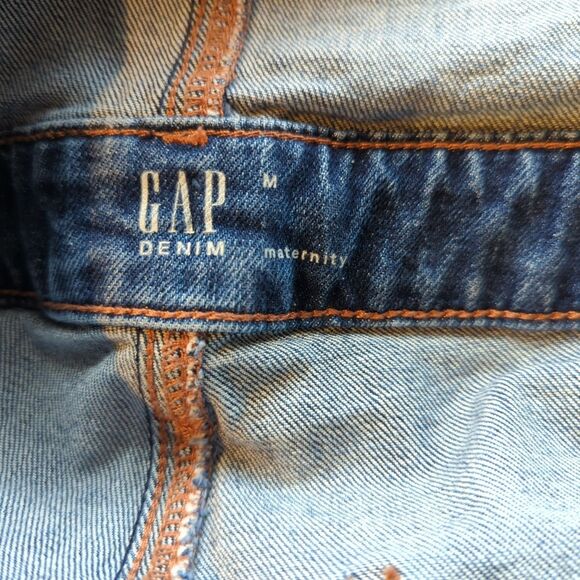Gap Maternity Jean Overalls Womens Medium Blue Denim Stretch Pockets - Picture 5 of 8